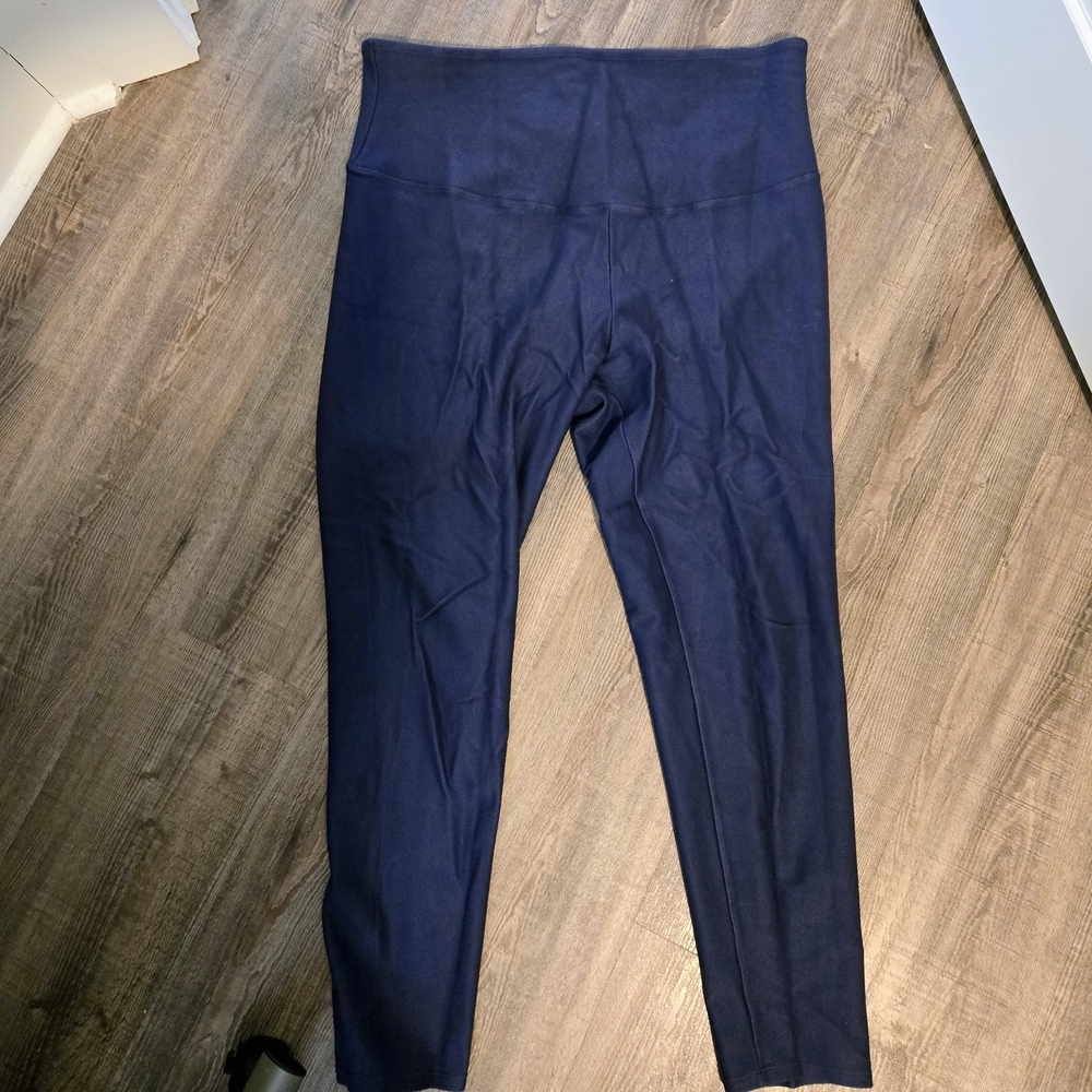 Yummie by Heather Thomson High Waist Tummy Smoothing Navy Leggings EUC